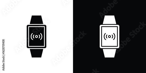 Smartwatch icon flat vectors. set of silhouette vectors