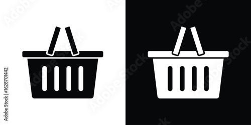 Shopping basket icon flat vectors. set of silhouette vectors