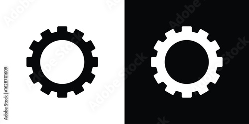 Settings icon flat vectors. set of silhouette vectors