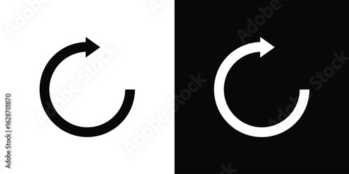 Rotate right icon flat vectors. set of silhouette vectors