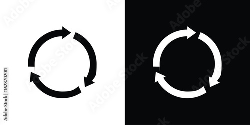 Recycle icon flat vectors. set of silhouette vectors