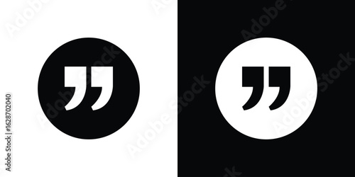 Quote right icon flat vectors. set of silhouette vectors