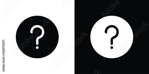 Question icon flat vectors. set of silhouette vectors