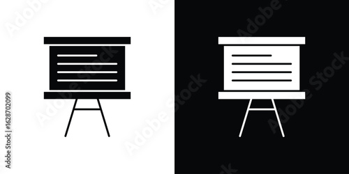 Presentation icon flat vectors. set of silhouette vectors