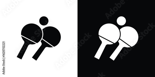 Ping pong icon flat vectors. set of silhouette vectors