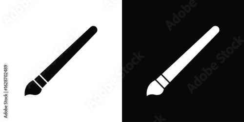 Paint brush icon flat vectors. set of silhouette vectors
