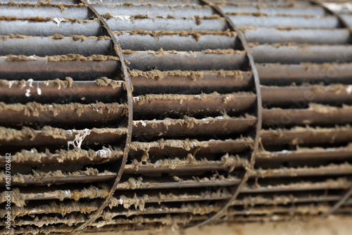 Dirty fan wheel on indoor air conditioner