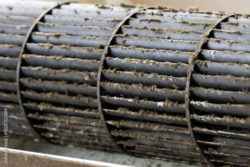 Dirty fan wheel on indoor air conditioner
