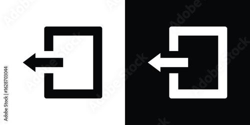 Log out icon flat vectors. set of silhouette vectors