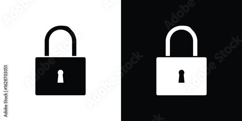 Lock icon flat vectors. set of silhouette vectors