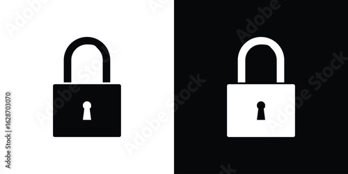 Lock icon flat vectors. set of silhouette vectors