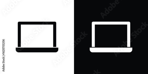 Laptop icon flat vectors. set of silhouette vectors