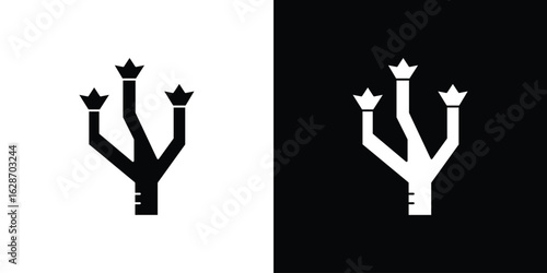 Joshua tree icon flat vectors. set of silhouette vectors