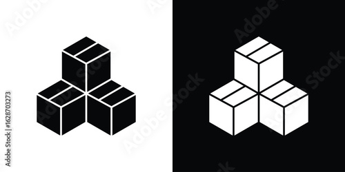 Inventory icon flat vectors. set of silhouette vectors