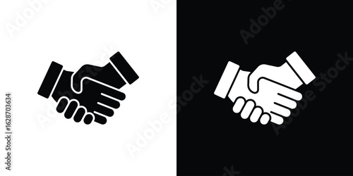 Handshake icon flat vectors. set of silhouette vectors