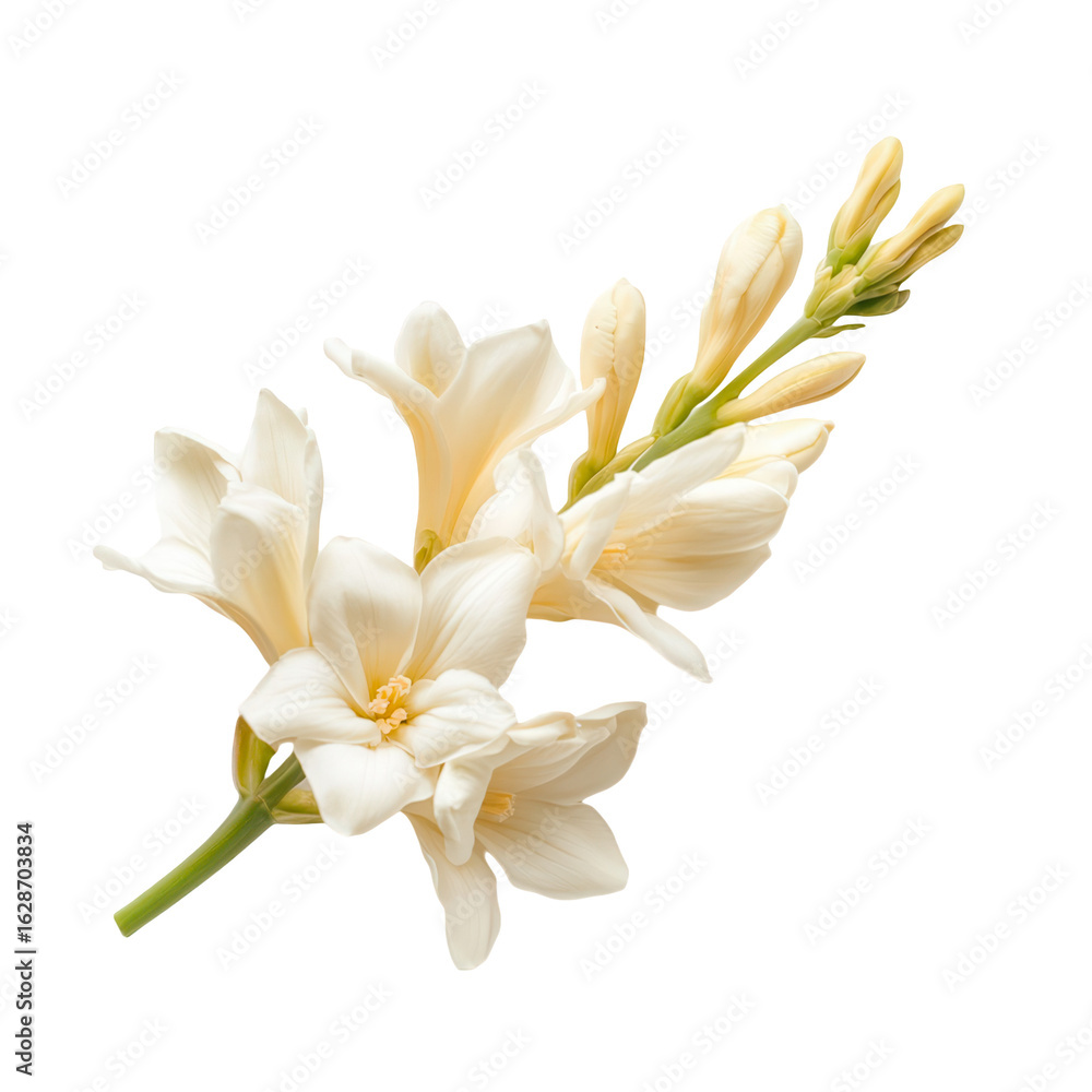 Fototapeta premium Elegant Cream Flowers Dark Background Floral Beauty Nature Photography Botanical Still Life, isolated on transparent background cutout