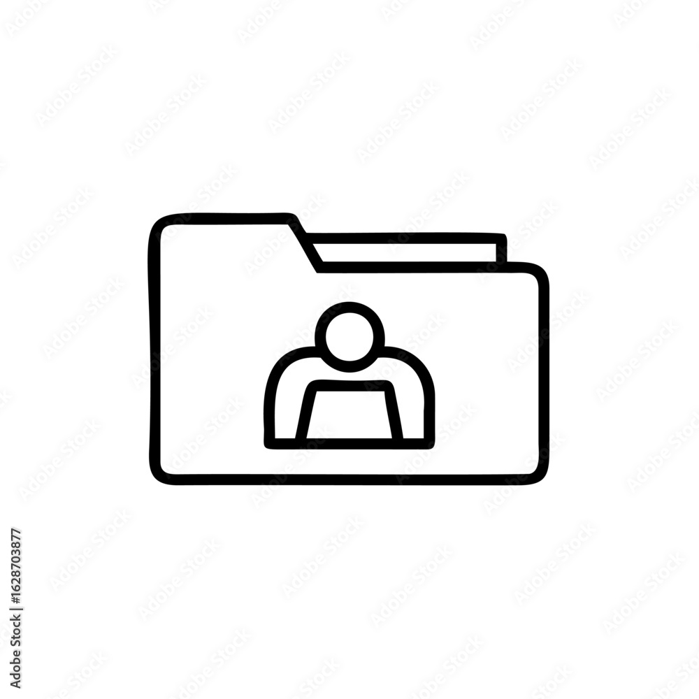 Fototapeta premium Personal Information Storage Folder Icon Representing Data and Privacy