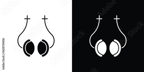 Exhaust pipe icon flat vectors. set of silhouette vectors