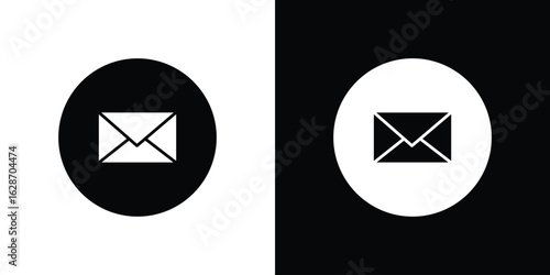 Envelope icon flat vectors. set of silhouette vectors