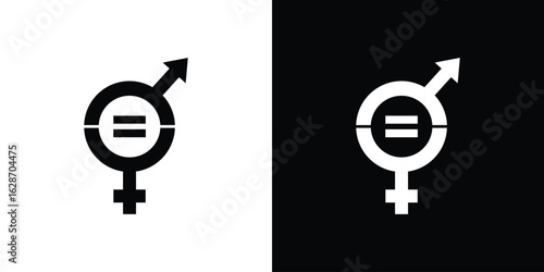 Equality icon flat vectors. set of silhouette vectors
