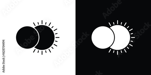 Eclipse icon flat vectors. set of silhouette vectors