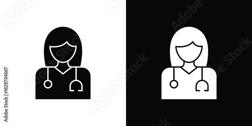 Doctor icon flat vectors. set of silhouette vectors