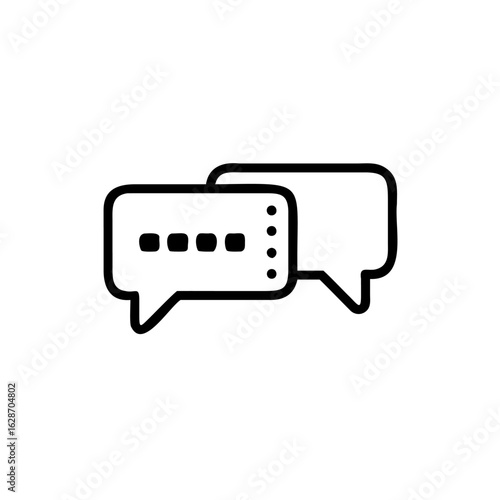 Two Speech Bubbles Indicating Conversation And Dialogue Between People