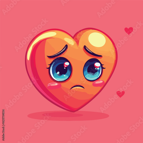 3D sad emoji with watery eyes
