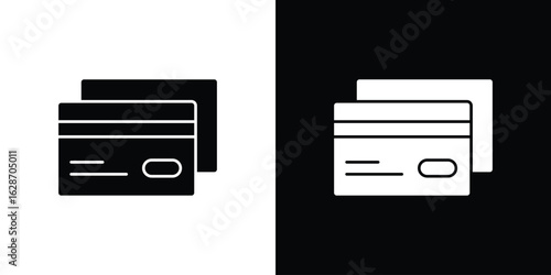 Credit card icon flat vectors. set of silhouette vectors