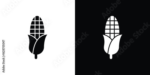 Corn icon flat vectors. set of silhouette vectors