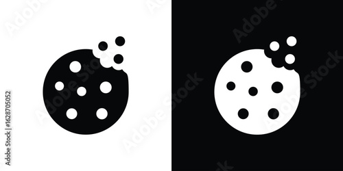Cookie icon flat vectors. set of silhouette vectors