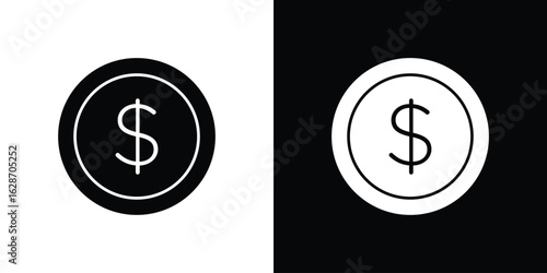 Coin icon flat vectors. set of silhouette vectors