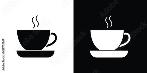 Coffee icon flat vectors. set of silhouette vectors
