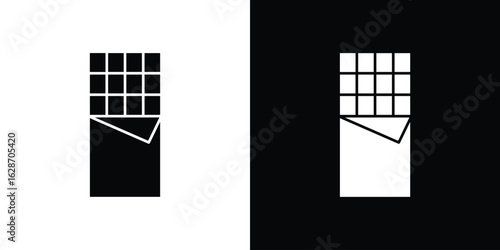 Chocolate icon flat vectors. set of silhouette vectors