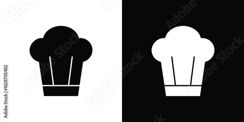 Chef hat icon flat vectors. set of silhouette vectors