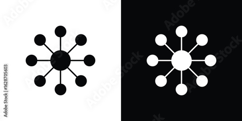 Chart connected icon flat vectors. set of silhouette vectors