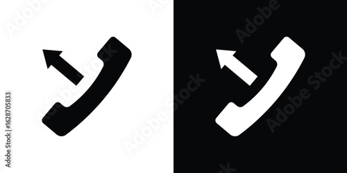 Call outgoing icon flat vectors. set of silhouette vectors