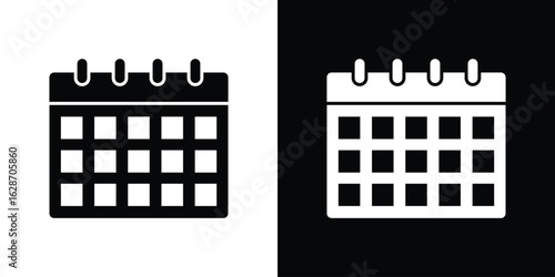Calendar icon flat vectors. set of silhouette vectors