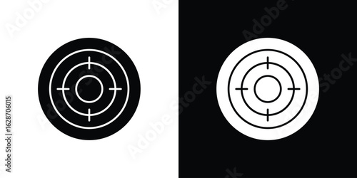 Bullseye pointer icon flat vectors. set of silhouette vectors