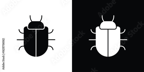 Bug icon flat vectors. set of silhouette vectors