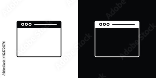 Browser icon flat vectors. set of silhouette vectors