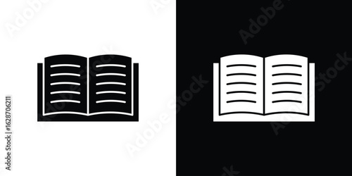 Book icon flat vectors. set of silhouette vectors