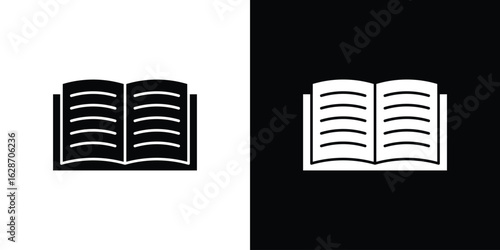 Book icon flat vectors. set of silhouette vectors