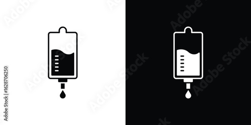 Blood transfusion icon flat vectors. set of silhouette vectors