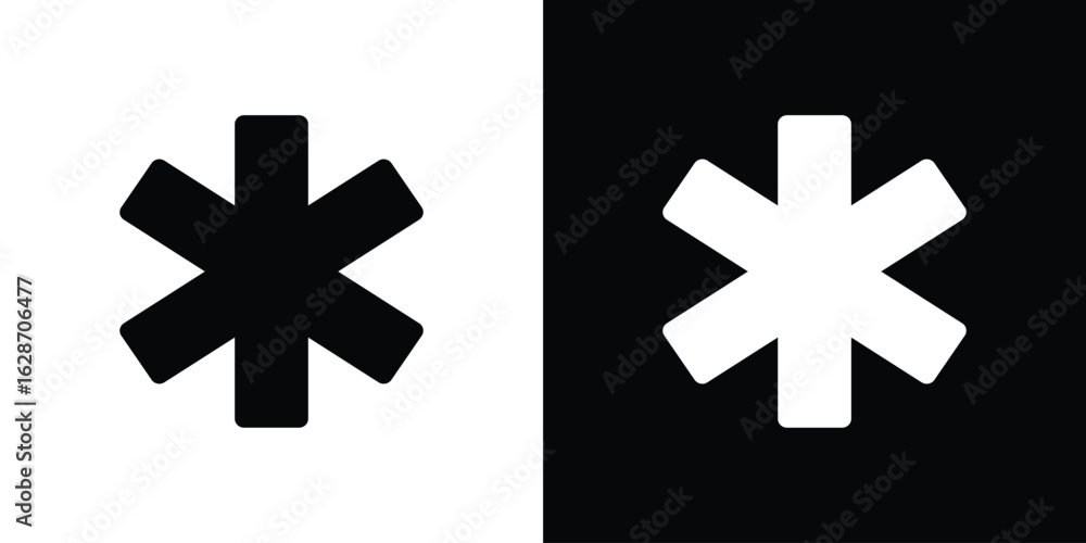 Fototapeta premium Asterisk icon flat vectors. set of silhouette vectors