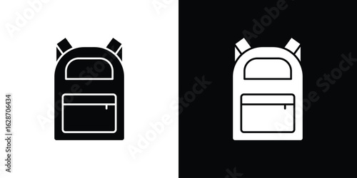 Backpack icon flat vectors. set of silhouette vectors