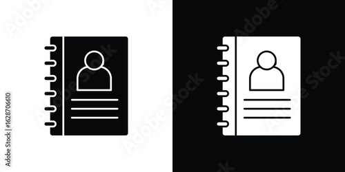 Address book icon flat vectors. set of silhouette vectors