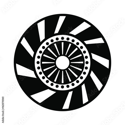 Vector art of black clutch disc isolated on white background