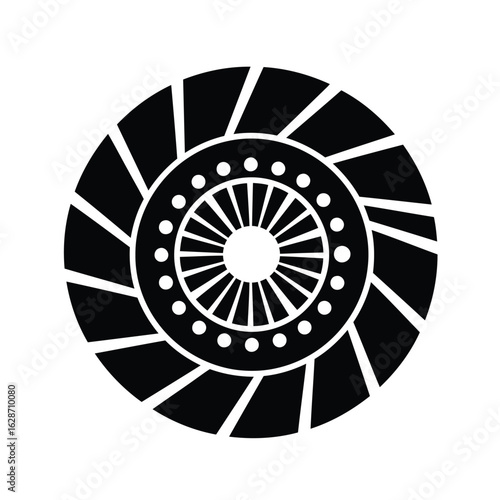 Vector art of black clutch disc isolated on white background