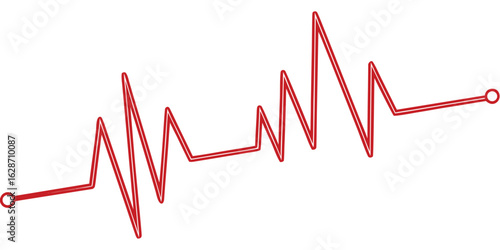 Heartbeat line graph vector illustration